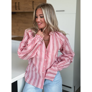 Chemise lignée Fénella - Rose