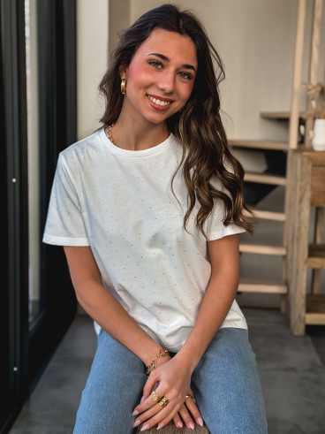 T-shirt à strass Mylane - Blanc