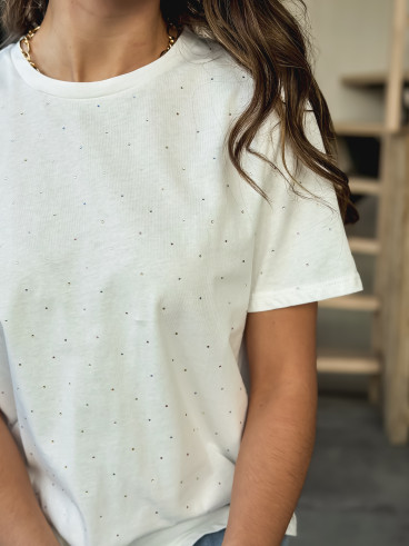 T-shirt à strass Mylane - Blanc