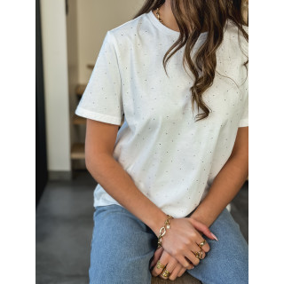 T-shirt à strass Mylane - Blanc