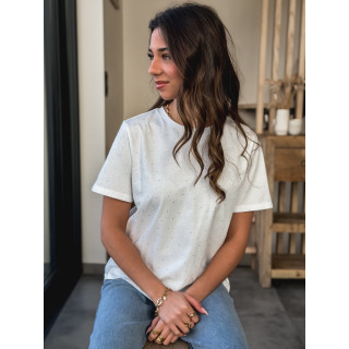 T-shirt à strass Mylane - Blanc