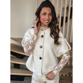 Blouse à motifs Séverine - Blanc