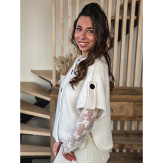 Blouse à motifs Séverine - Blanc