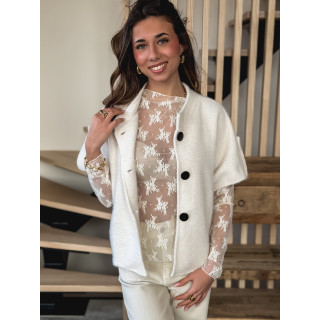 Blouse à motifs Séverine - Blanc