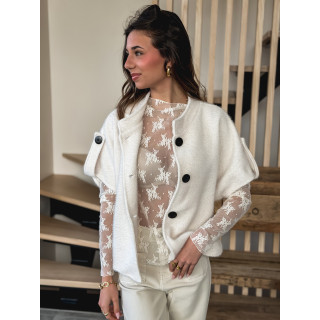 Blouse à motifs Séverine - Blanc