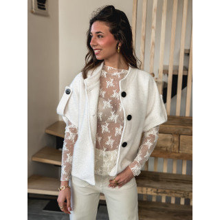Blouse à motifs Séverine - Blanc