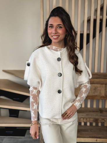 Blouse à motifs Séverine - Blanc Blouse à motifs Séverine - Blanc