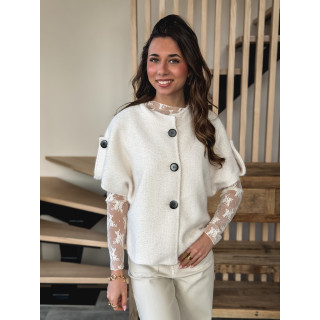 Blouse à motifs Séverine - Blanc