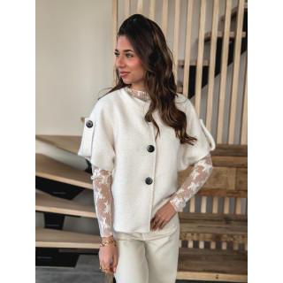 Blouse à motifs Séverine - Blanc