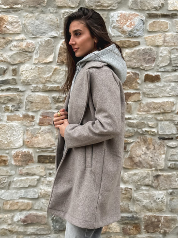 Manteau Lésia - Taupe