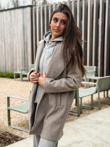 Manteau Lésia - Taupe