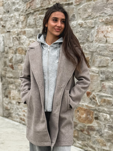 Manteau Lésia - Taupe