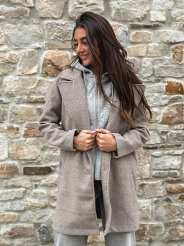 Manteau Lésia - Taupe