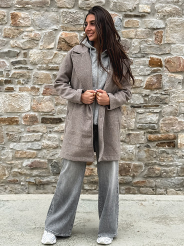 Manteau Lésia - Taupe