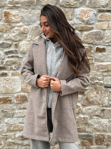 Manteau Lésia - Taupe