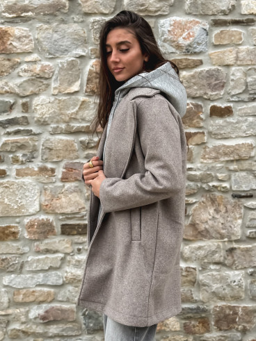 Manteau Lésia - Taupe