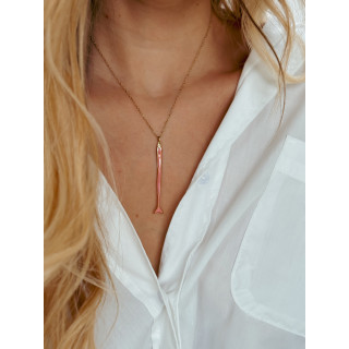 Collier "Poisson" - Doré/Rose