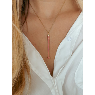Collier "Poisson" - Doré/Rose