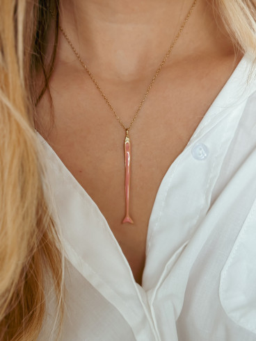 Collier "Poisson" - Doré/Rose