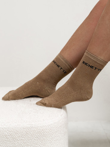 Chaussettes "Bichette" - Taupe