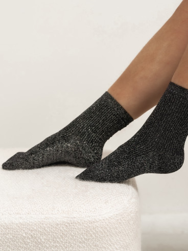 Chaussettes pailletées "Taïna" - Noir