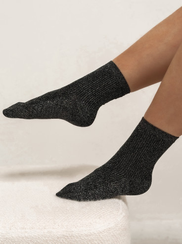 Chaussettes pailletées "Taïna" - Noir