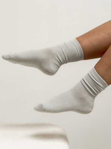 Chaussettes pailletées "Taïna" - Gris