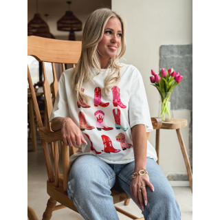 T-shirt Alvarado - Blanc/rose