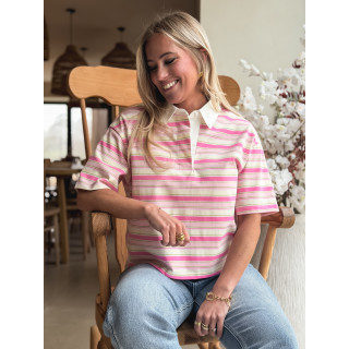 T-shirt ligné Vanyra - Rose