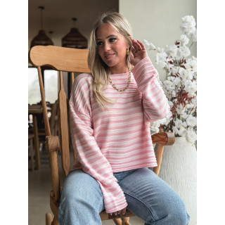 Pull ligné Roulia - Rose