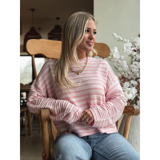 Pull ligné Roulia - Rose