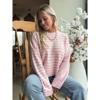Pull ligné Roulia - Rose
