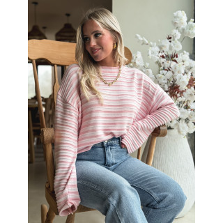 Pull ligné Roulia - Rose
