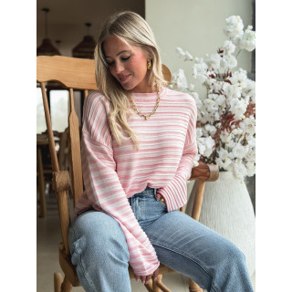 Pull ligné Roulia - Rose