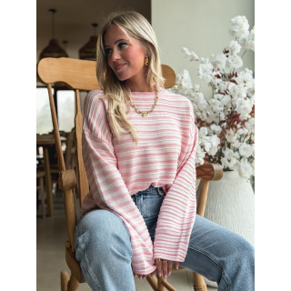 Pull ligné Roulia - Rose