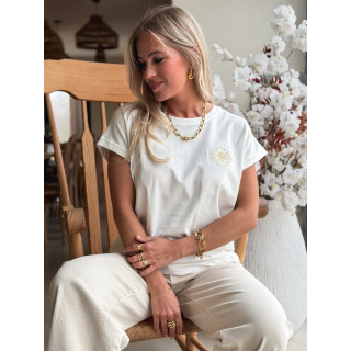 T-shirt Aya - Blanc/Doré