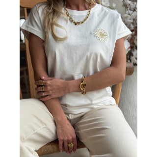 T-shirt Aya - Blanc/Doré