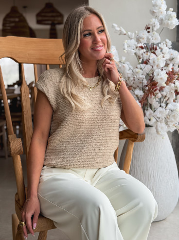 Pull sans manches Enalya - Beige