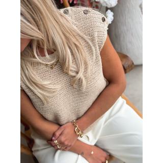 Pull sans manches Enalya - Beige