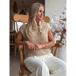 Pull sans manches Enalya - Beige