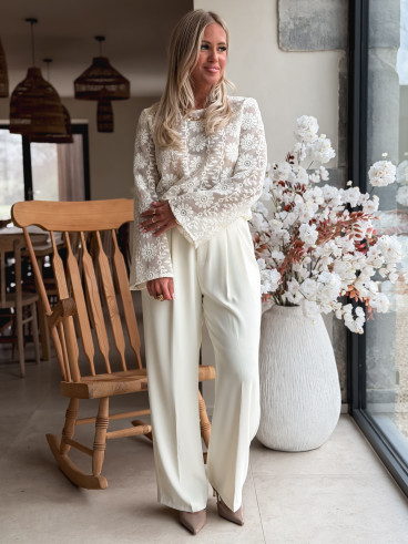 Crop blouse Alaïs - Crème