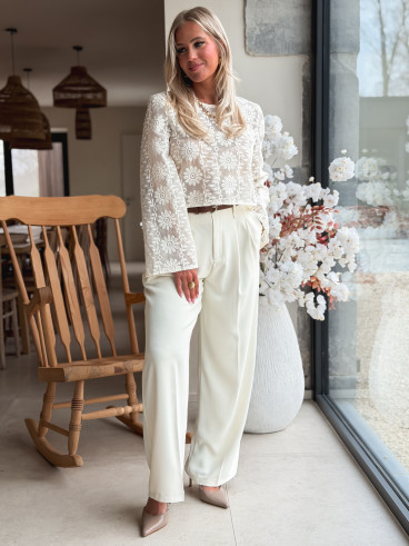 Crop blouse Alaïs - Crème