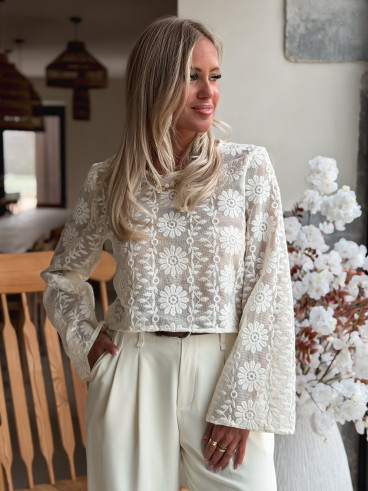 Crop blouse Alaïs - Crème