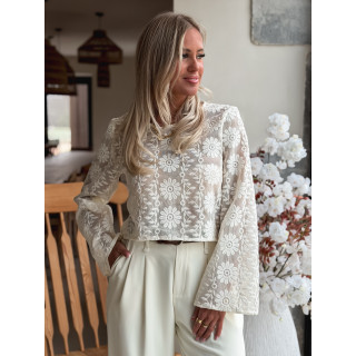 Crop blouse Alaïs - Crème