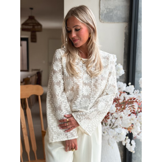 Crop blouse Alaïs - Crème