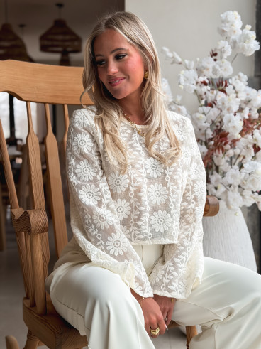 Crop blouse Alaïs - Crème