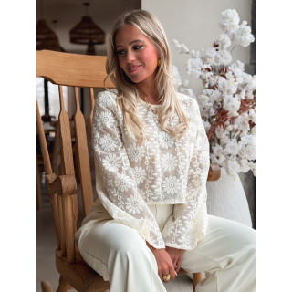 Crop blouse Alaïs - Crème