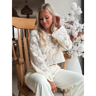 Crop blouse Alaïs - Crème