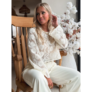 Crop blouse Alaïs - Crème