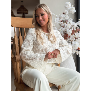 Crop blouse Alaïs - Crème